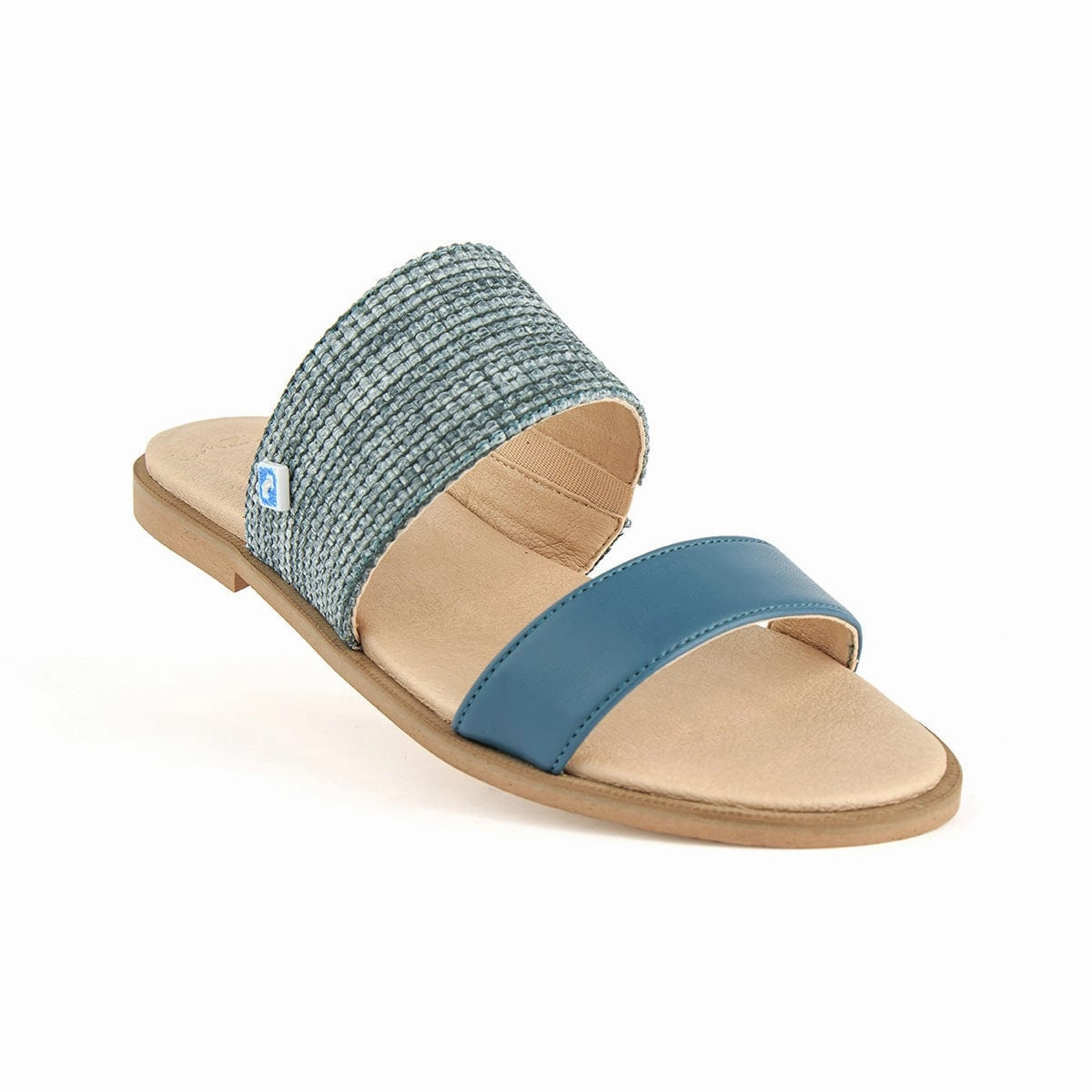 My Flat Rafia Vegan Sandals | Petrol
