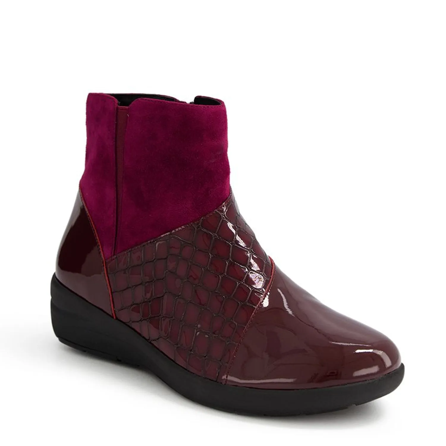 NINNEL W - BURGUNDY MIX LEATHER