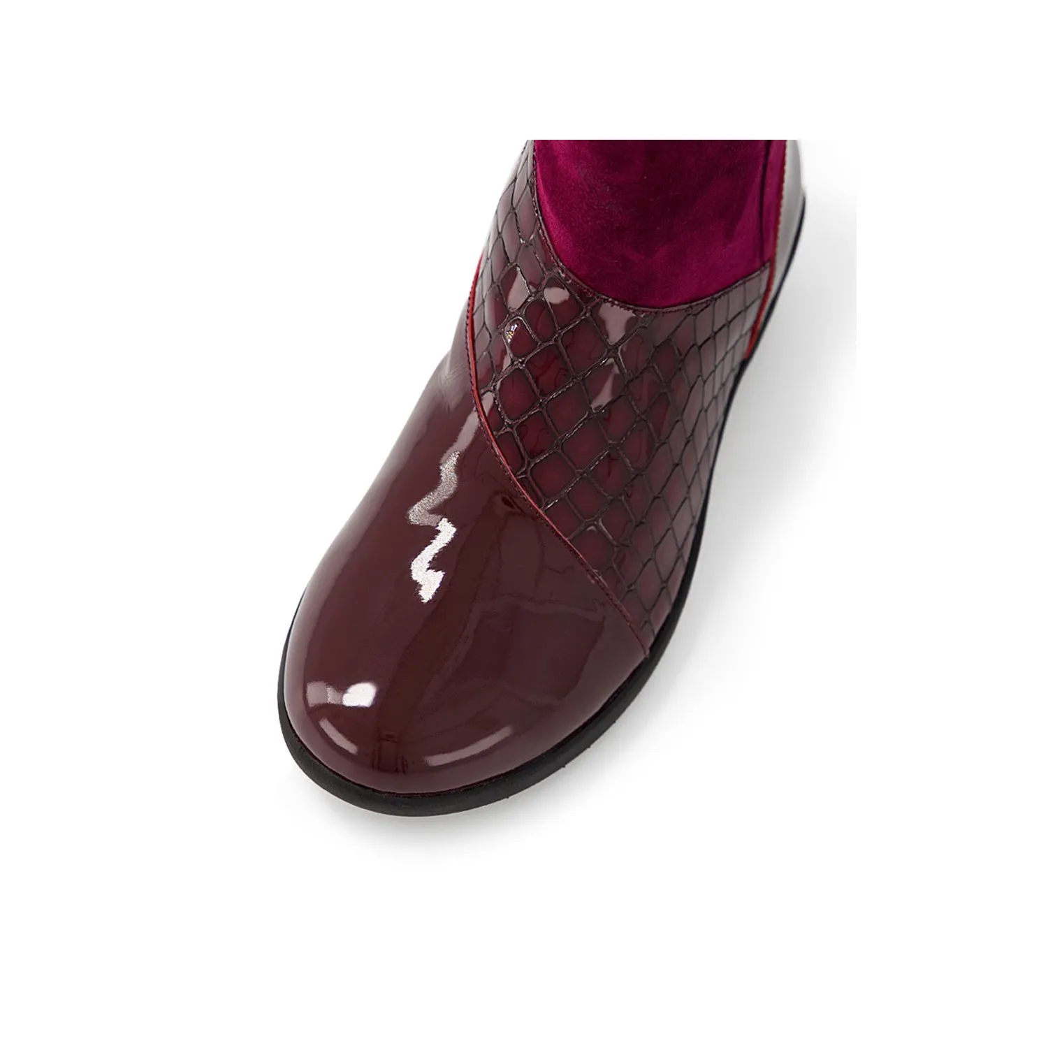 NINNEL W - BURGUNDY MIX LEATHER