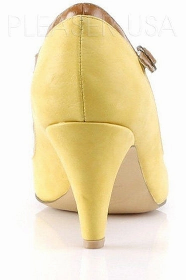 PEACH-03 Pump  | Yellow Faux Leather