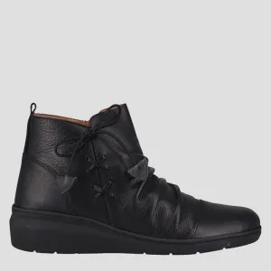 PERRY - BLACK LEATHER ANKLE BOOTS