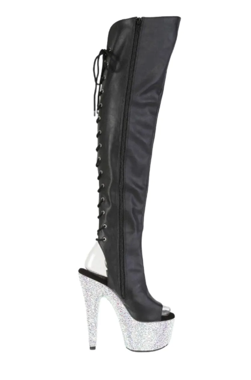 Pleaser BEJEWELED-3019MS-7 Thigh Boot