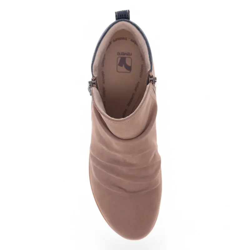 PLYMOUTH - TOFFEE NUBUCK/NAVY LIZARD LEATHER ANKLE BOOTS