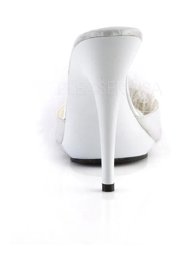 POISE-501F Slide | White Genuine Satin