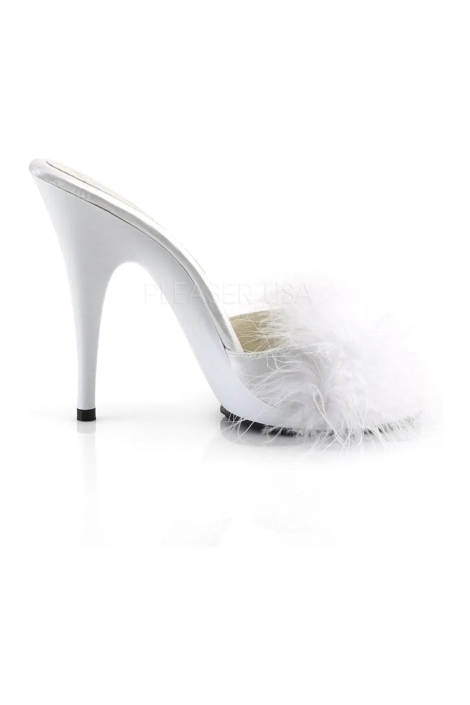POISE-501F Slide | White Genuine Satin