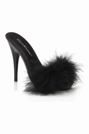 POISE-501F Slide | Black Genuine Satin