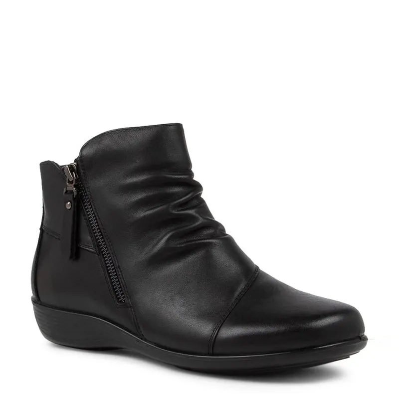 POSSITION - BLACK LEATHER ANKLE BOOTS
