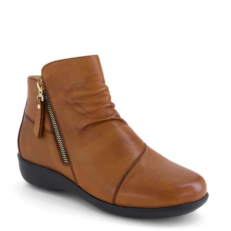 POSSITION - TAN LEATHER ANKLE BOOTS