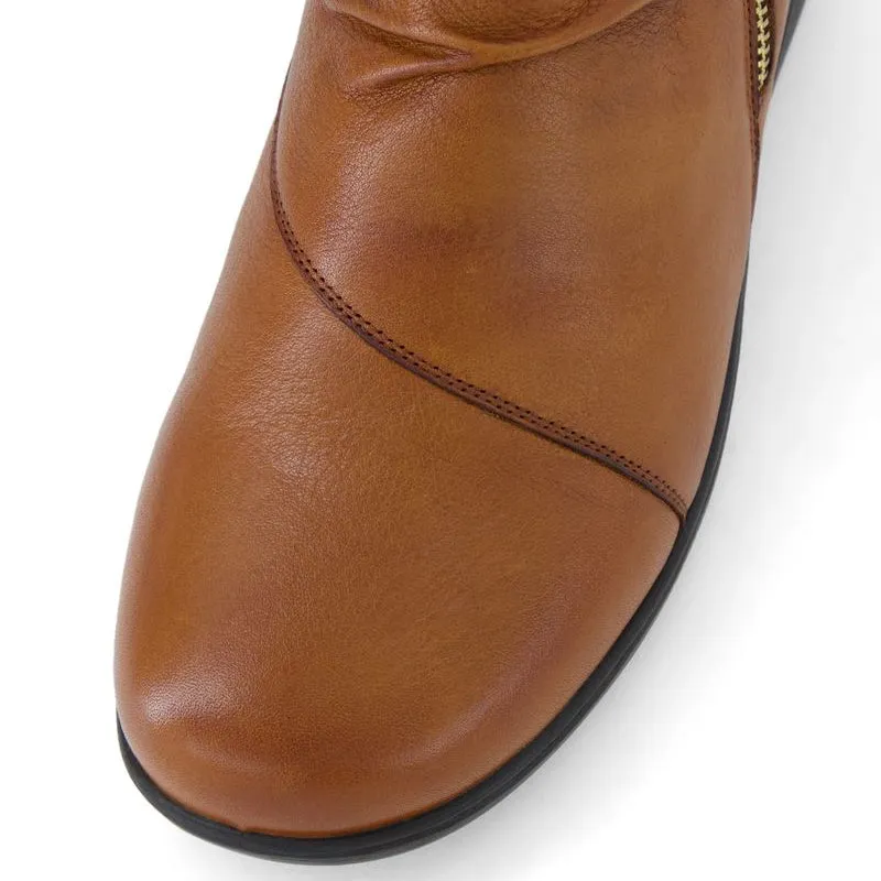 POSSITION - TAN LEATHER ANKLE BOOTS