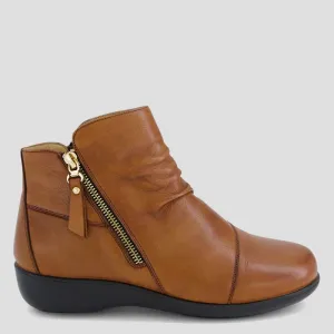 POSSITION - TAN LEATHER ANKLE BOOTS