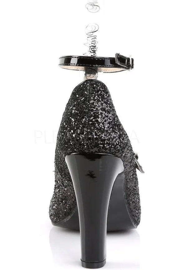 QUEEN-01 Pump  | Black Glitter