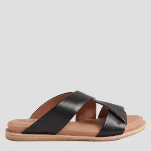 QUIETLY - BLACK LEATHER - NATURAL HEEL FS