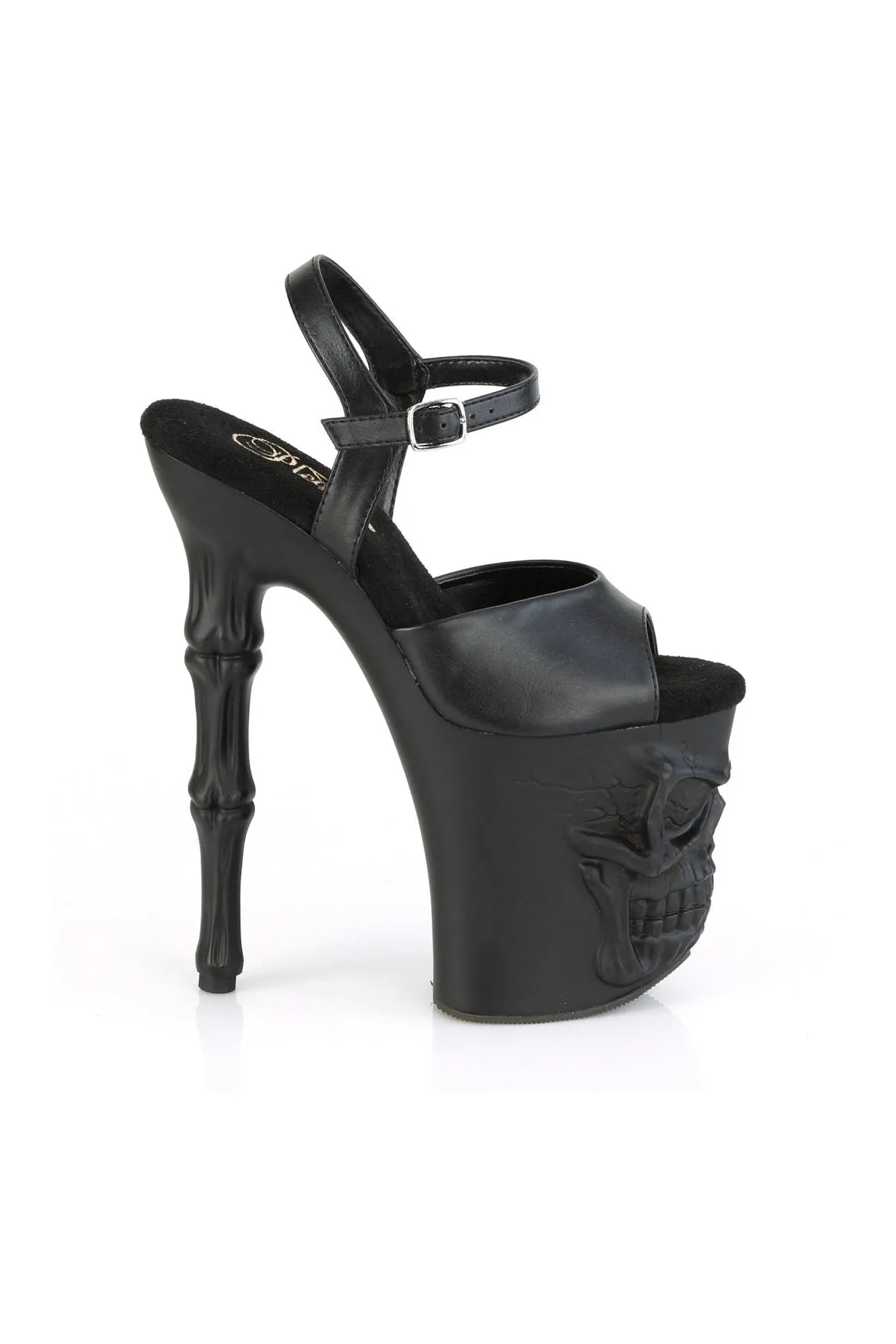 RAPTURE-809 Sandal | Black Faux Leather