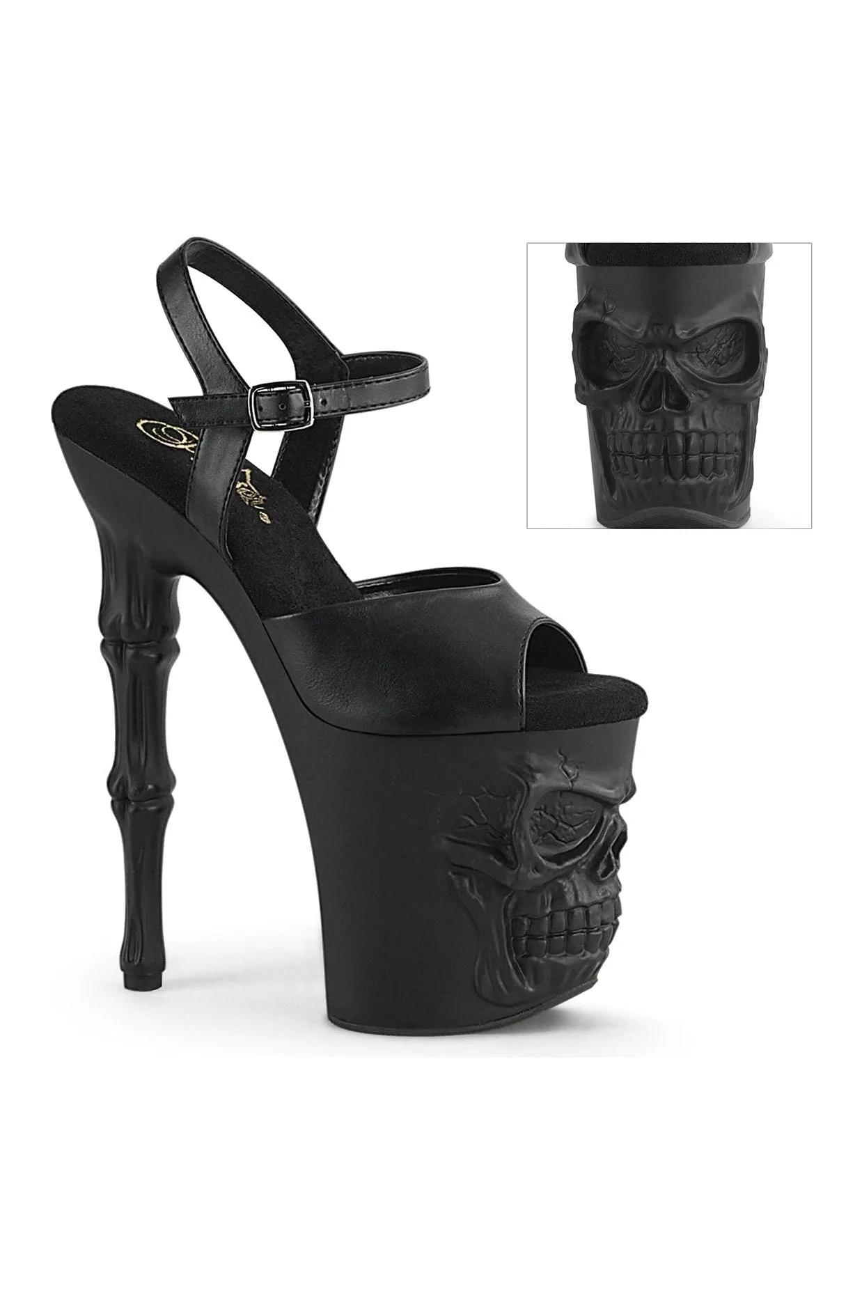RAPTURE-809 Sandal | Black Faux Leather