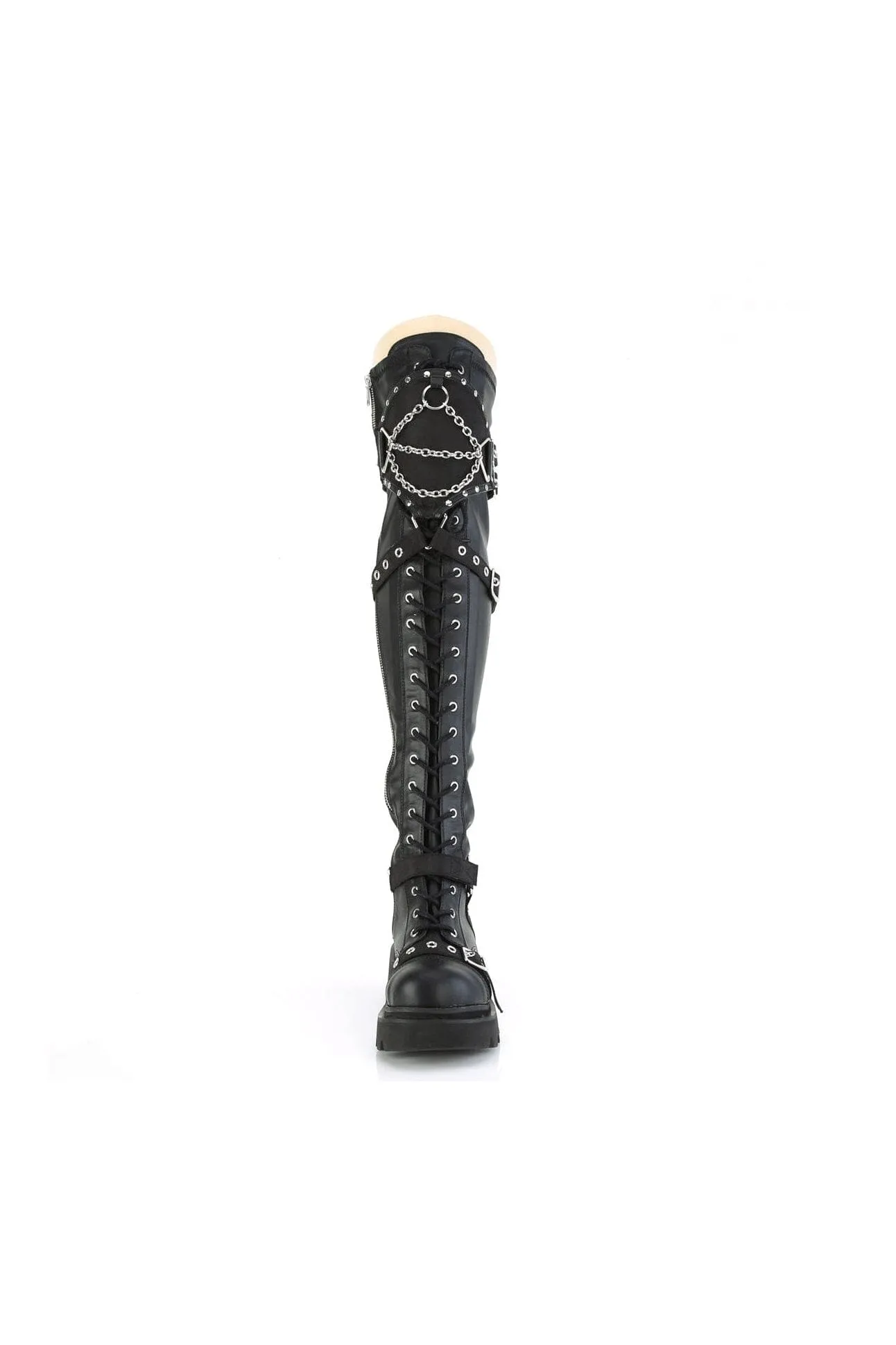 RENEGADE-320 Black Vegan Leather Knee Boot