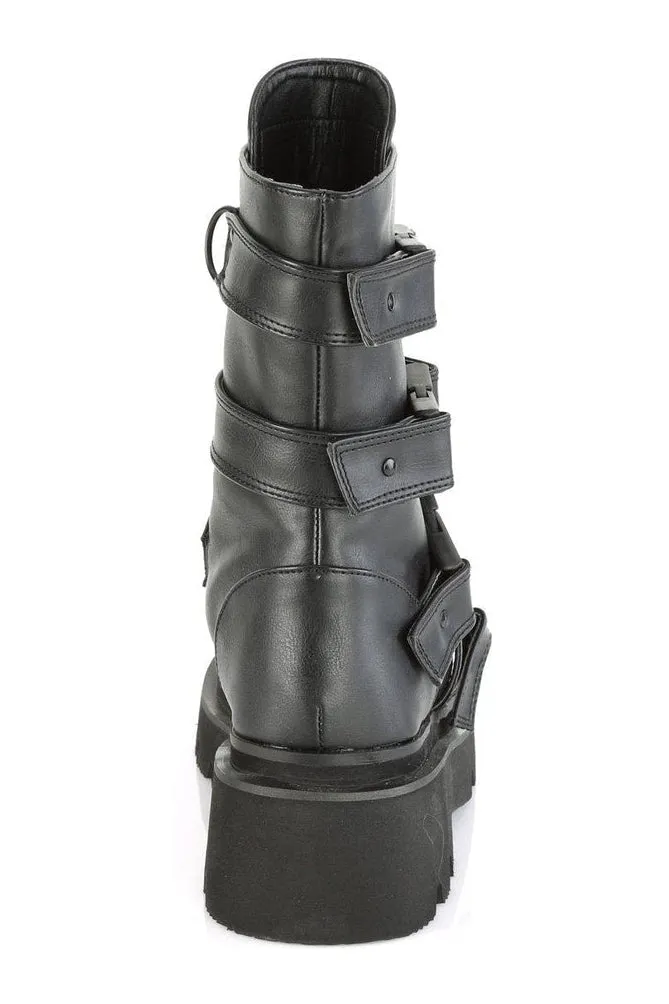 RENEGADE-55 Knee Boot | Black Faux Leather