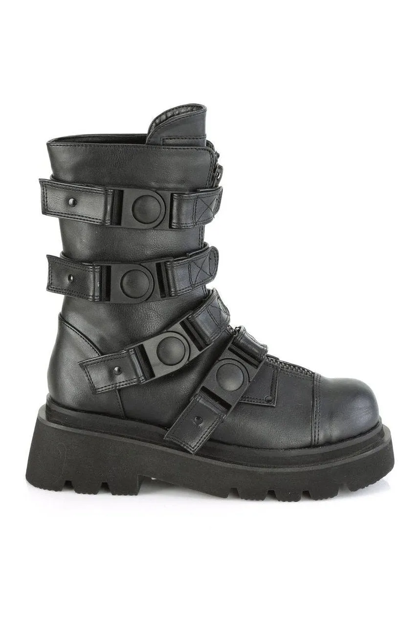 RENEGADE-55 Knee Boot | Black Faux Leather