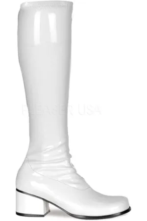 RETRO-300 Go Go Boot | White Patent