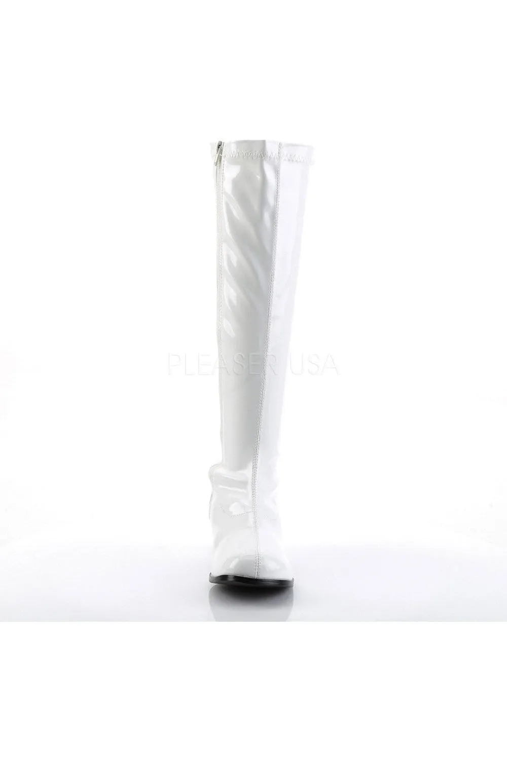 RETRO-300 Go Go Boot | White Patent