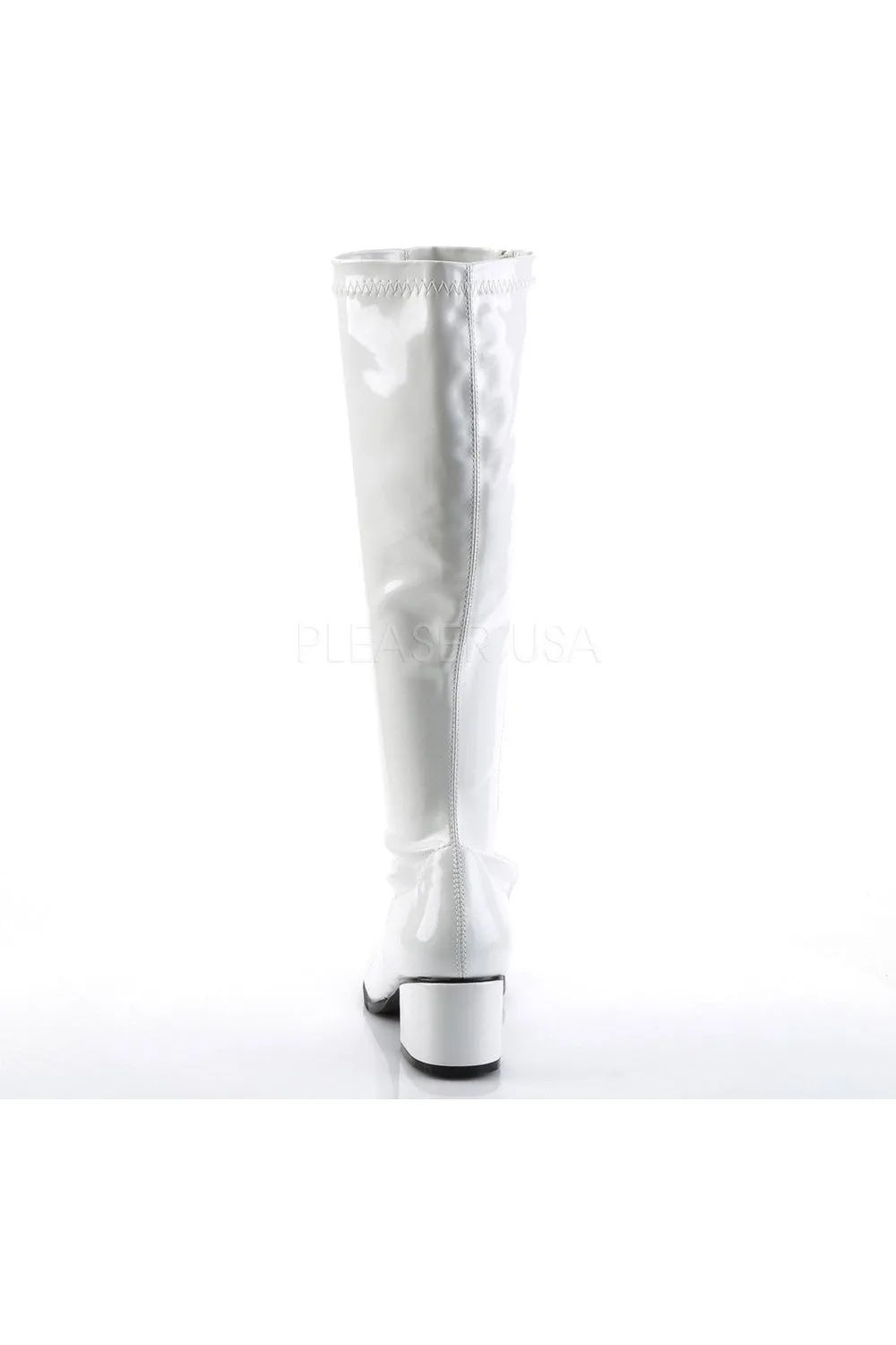 RETRO-300 Go Go Boot | White Patent