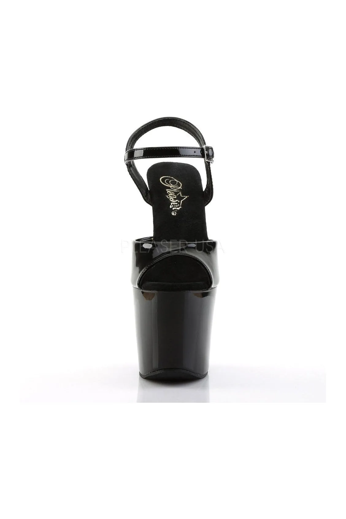 REVOLVER-709 Platform Sandal  | Black Vinyl