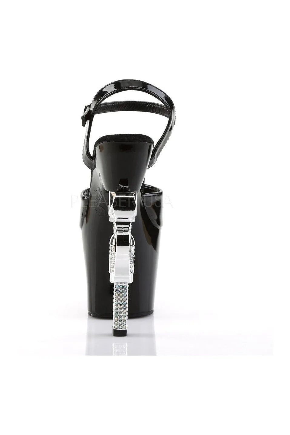 REVOLVER-709 Platform Sandal  | Black Vinyl