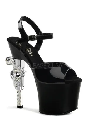 REVOLVER-709 Platform Sandal  | Black Vinyl