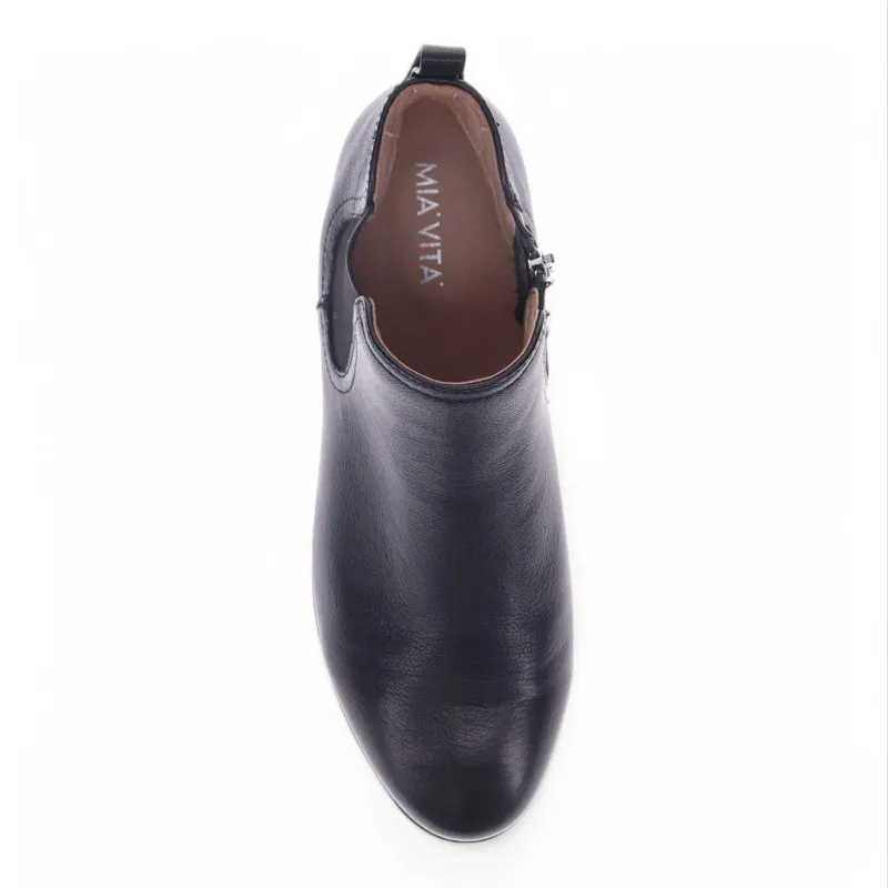RYDER - BLACK LEATHER ANKLE BOOTS