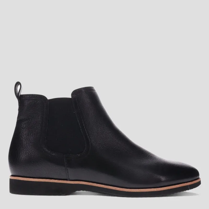 RYDER - BLACK LEATHER ANKLE BOOTS