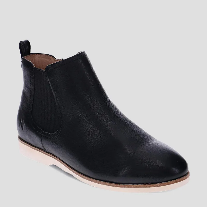 RYDER - BLACK LEATHER ANKLE BOOTS