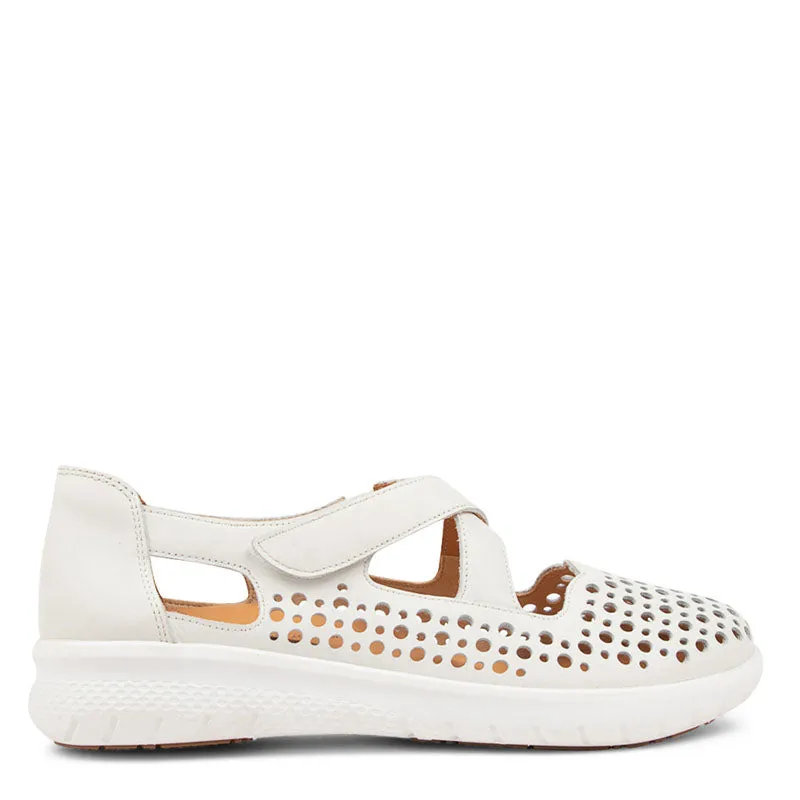 SACHET XF - WHITE LEATHER FLATS