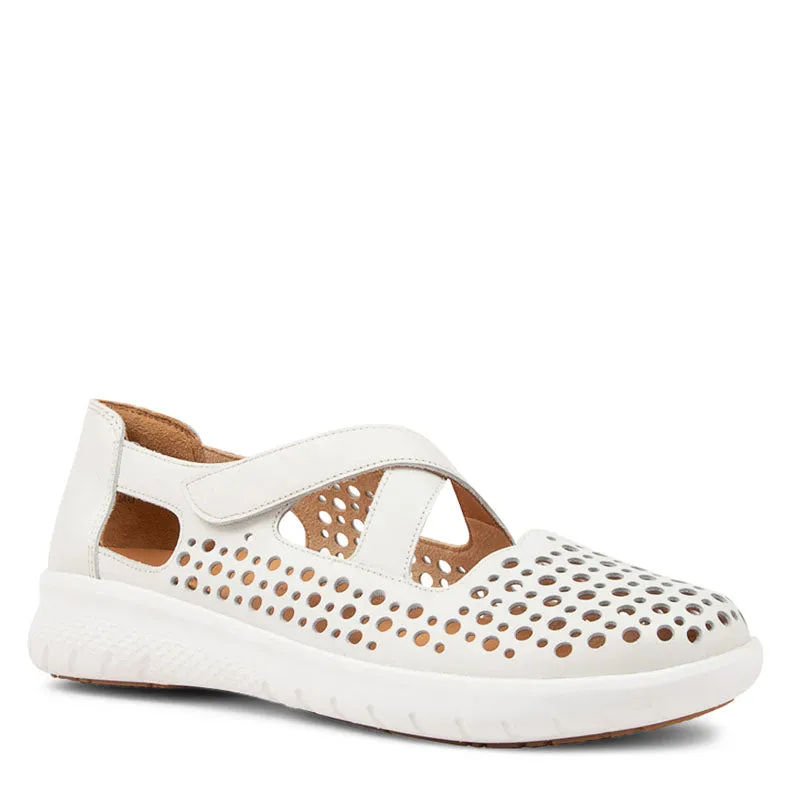 SACHET XF - WHITE LEATHER FLATS