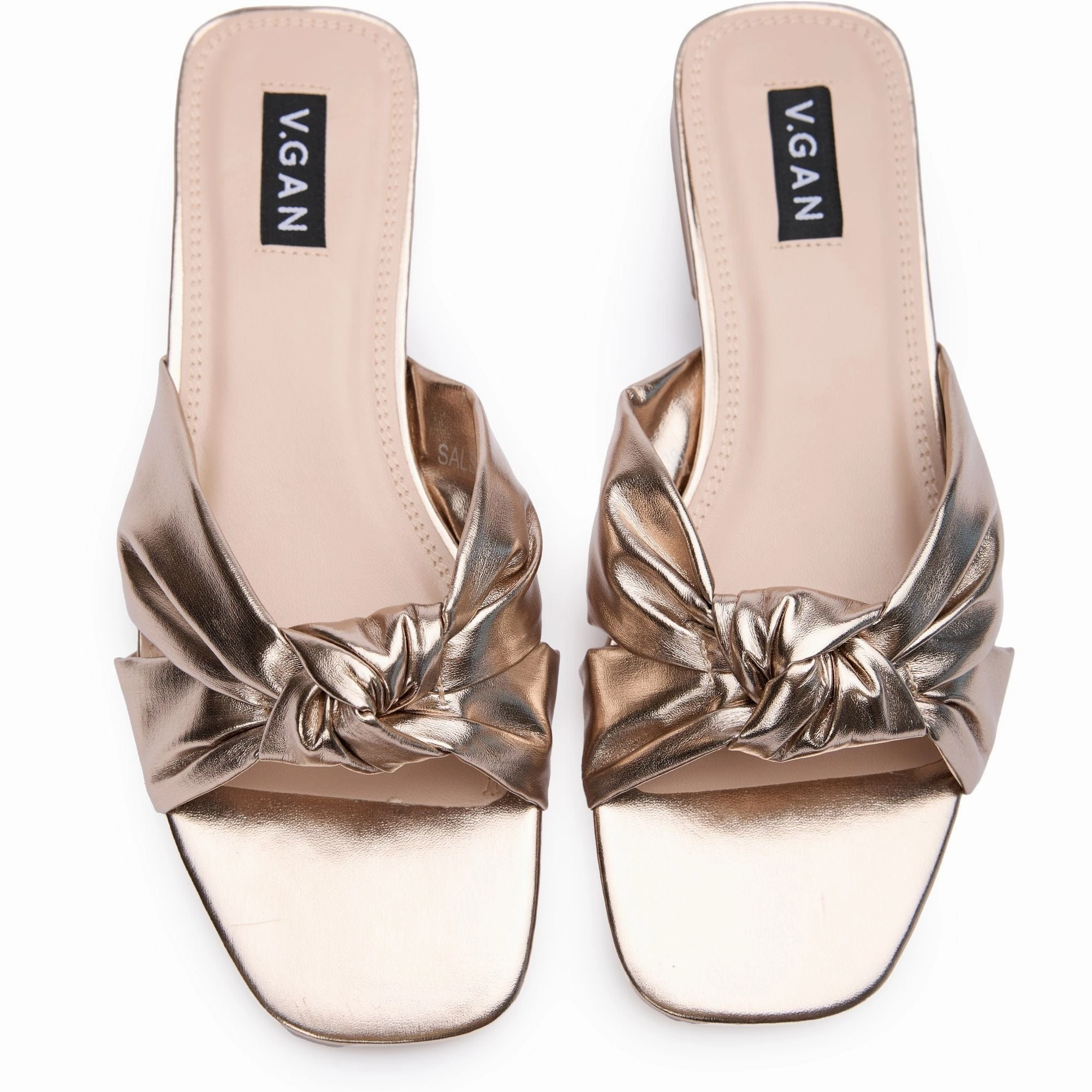 Salsify Women's Vegan Leather Knot Slide Sandals | Gold