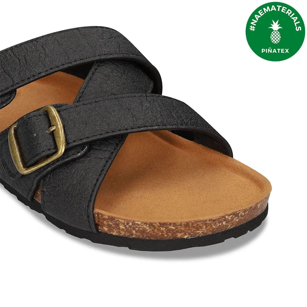 Samet Unisex Piatex Vegan Leather Sandals | Black