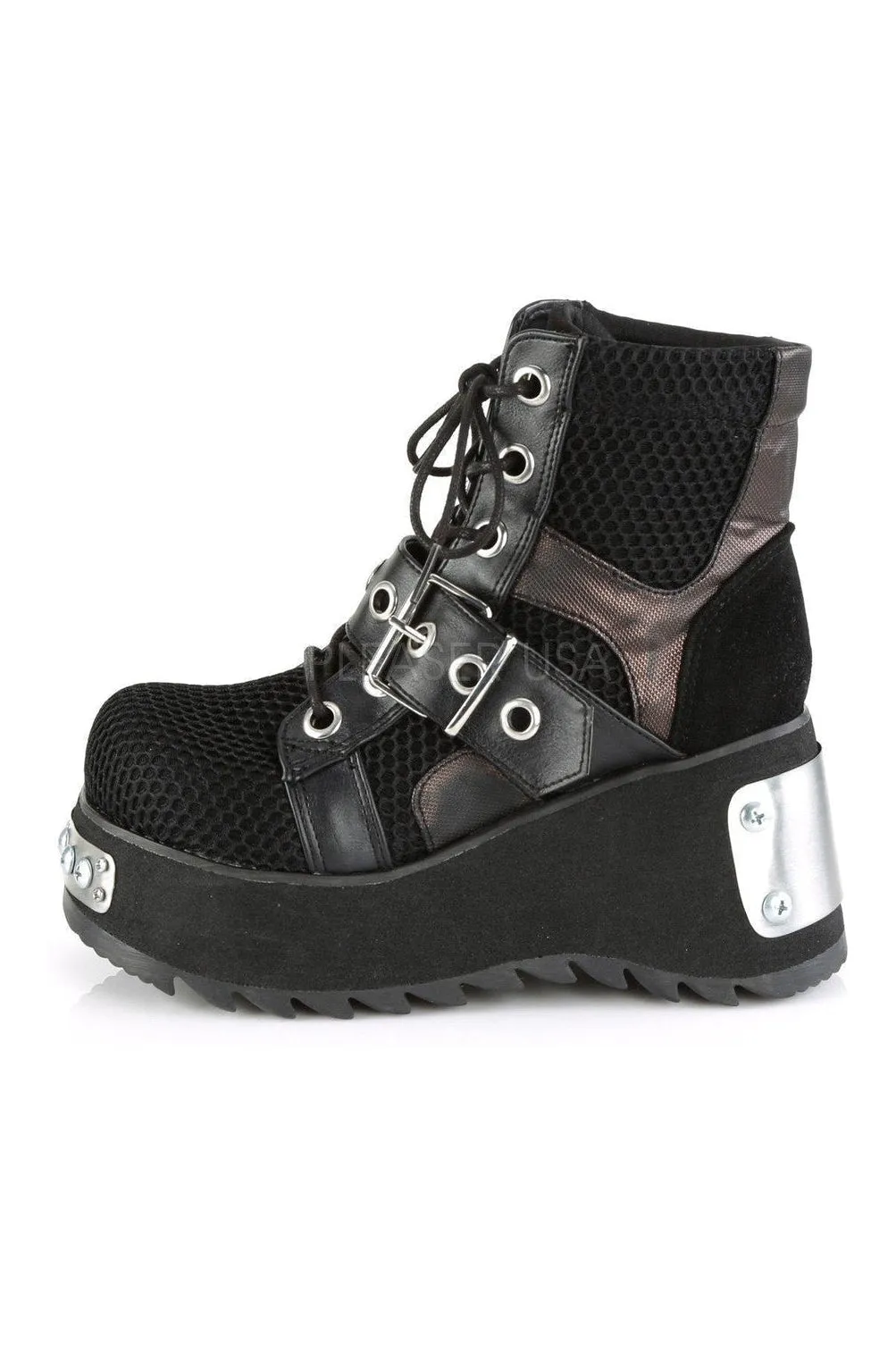SCENE-53 Demonia Platform Boot | Black Fabric