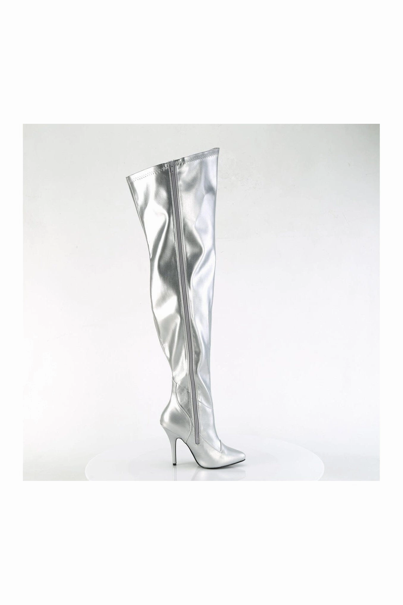SEDUCE-3000WC Silver Patent Thigh Boot