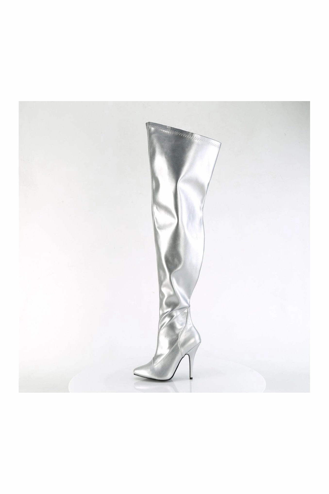 SEDUCE-3000WC Silver Patent Thigh Boot