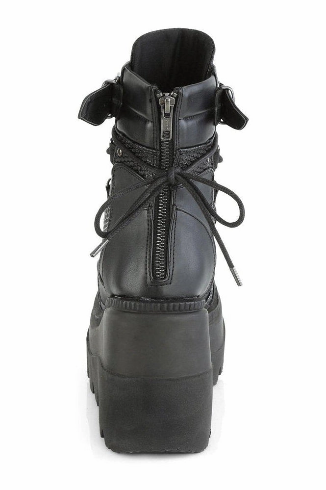 SHAKER-60 Ankle Boot | Black Faux Leather