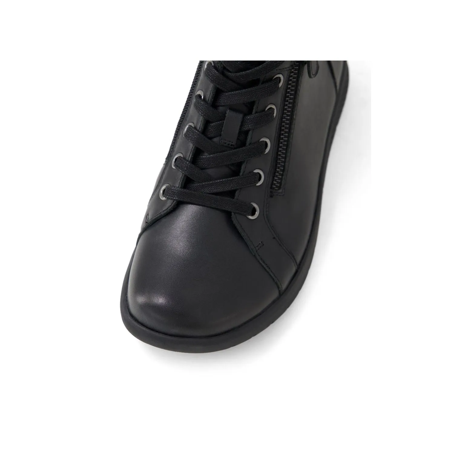 SHAUNAT XF - BLACK LEATHER LACE UP ANKLE BOOTS