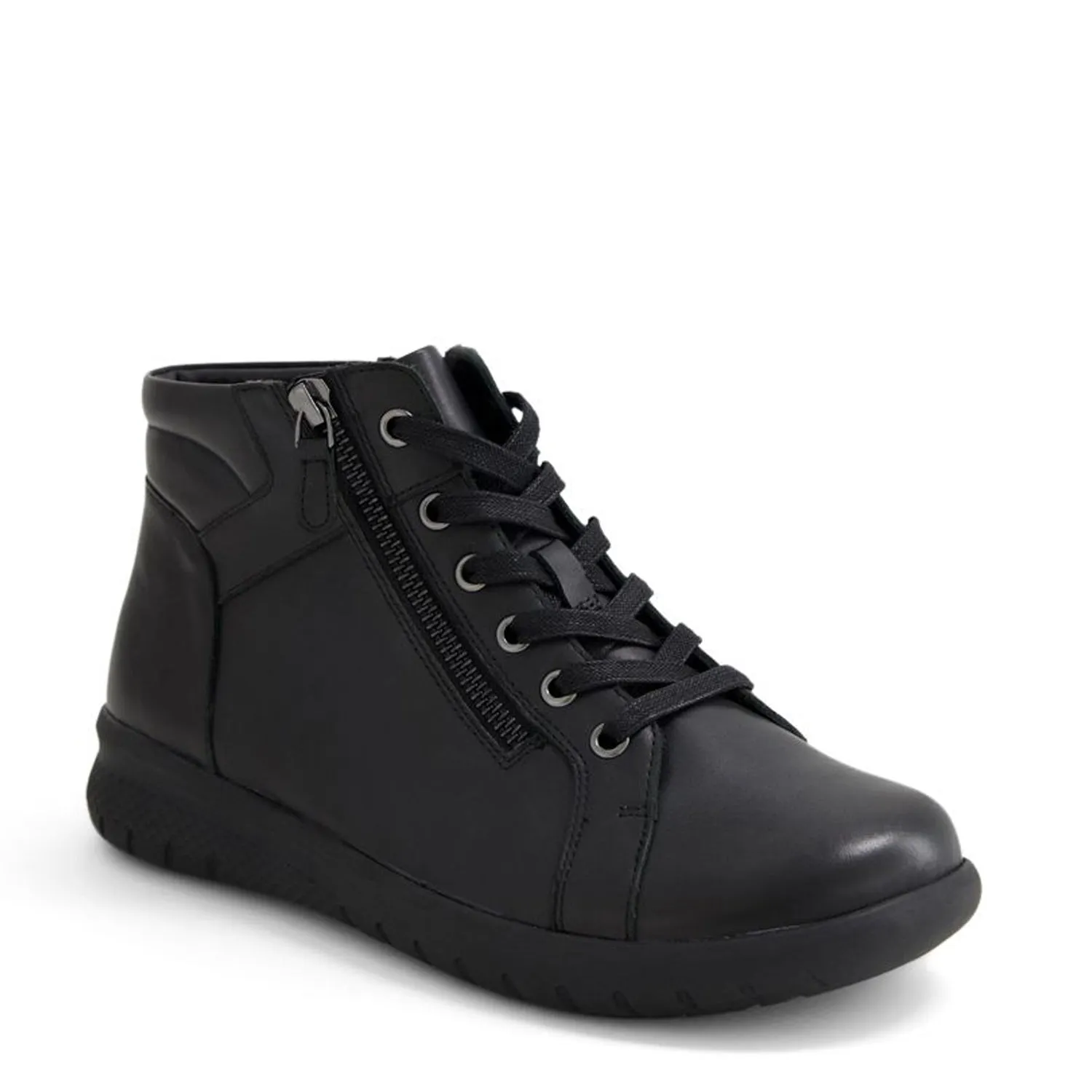 SHAUNAT XF - BLACK LEATHER LACE UP ANKLE BOOTS