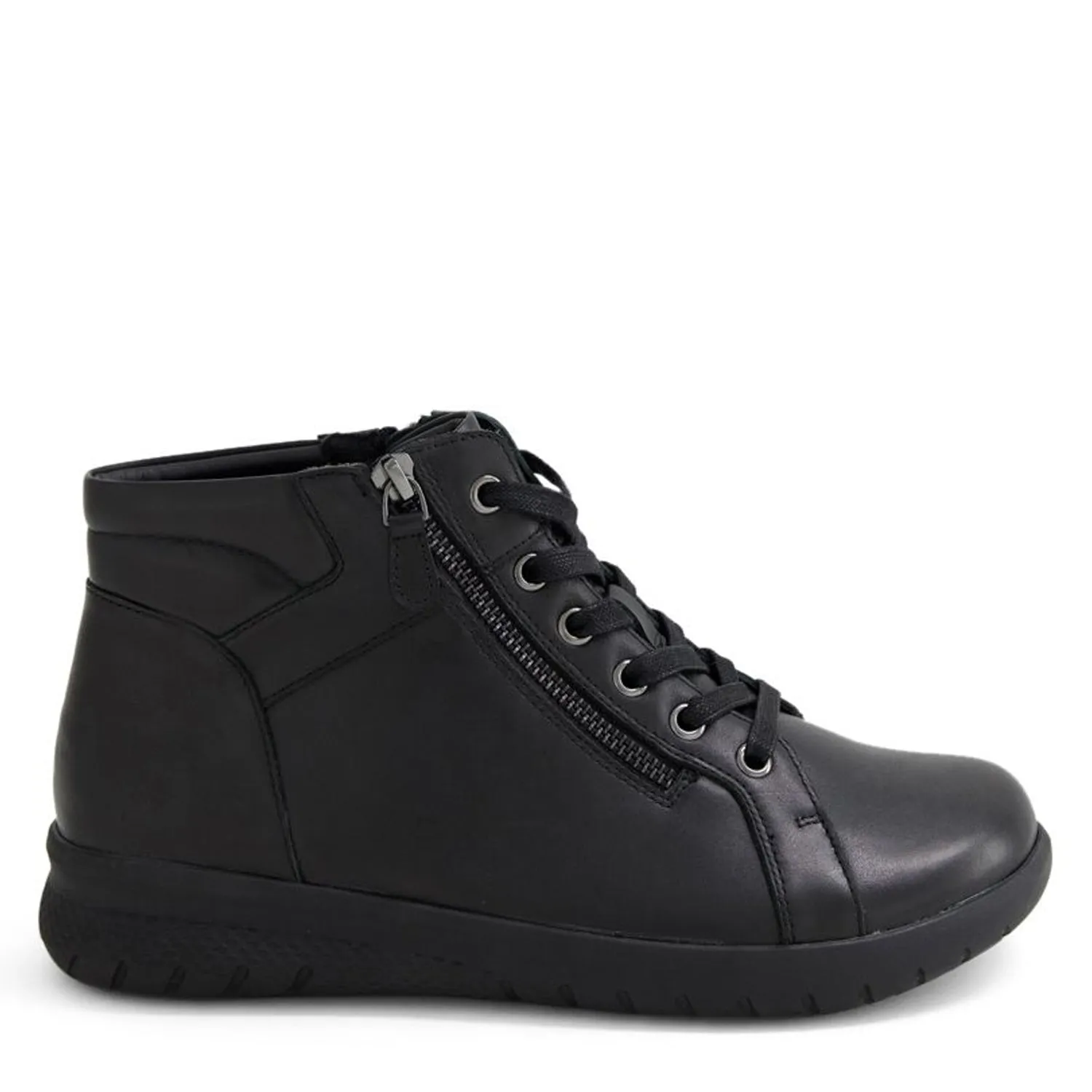 SHAUNAT XF - BLACK LEATHER LACE UP ANKLE BOOTS