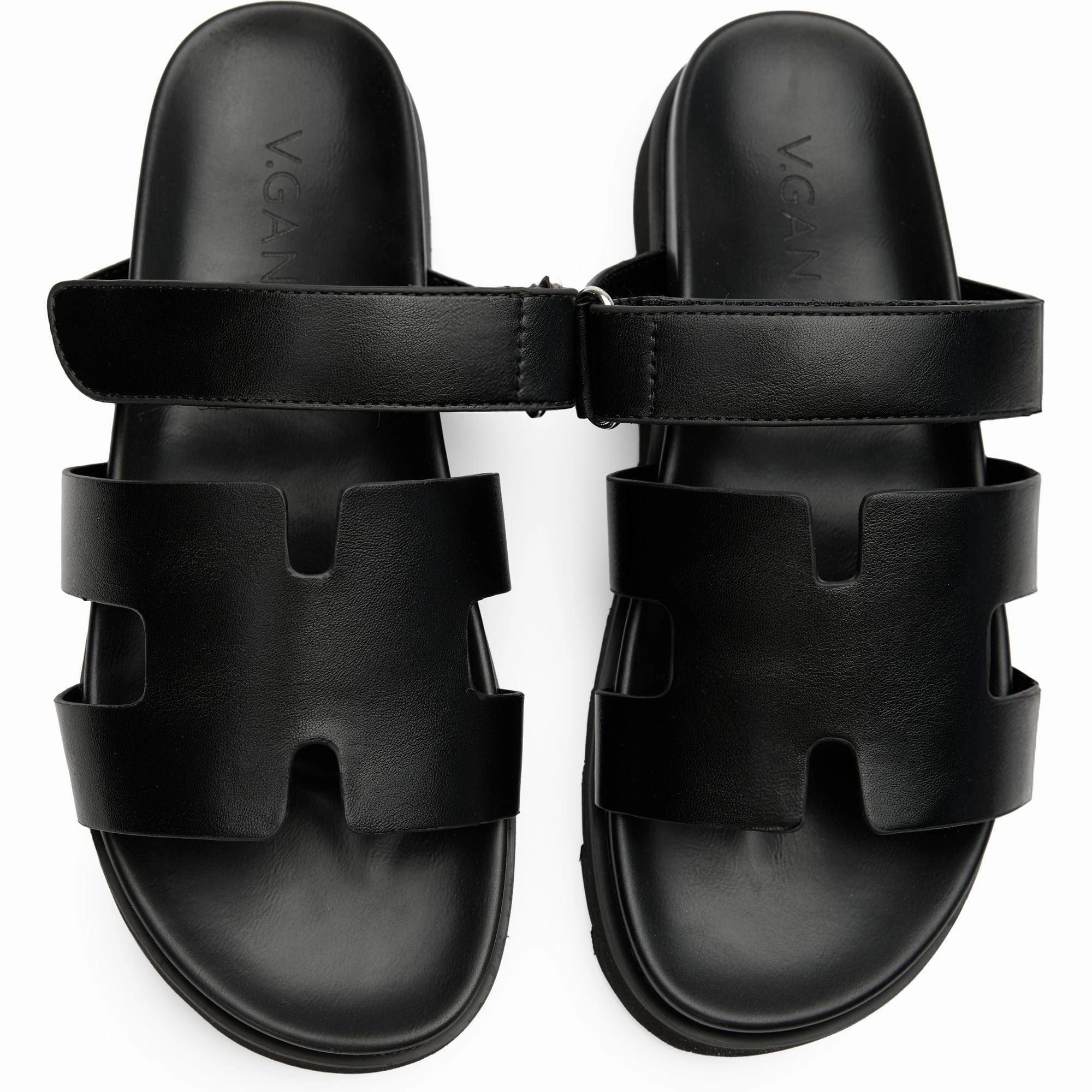 Shea Women's Vegan Leather Slide Sandals | Black