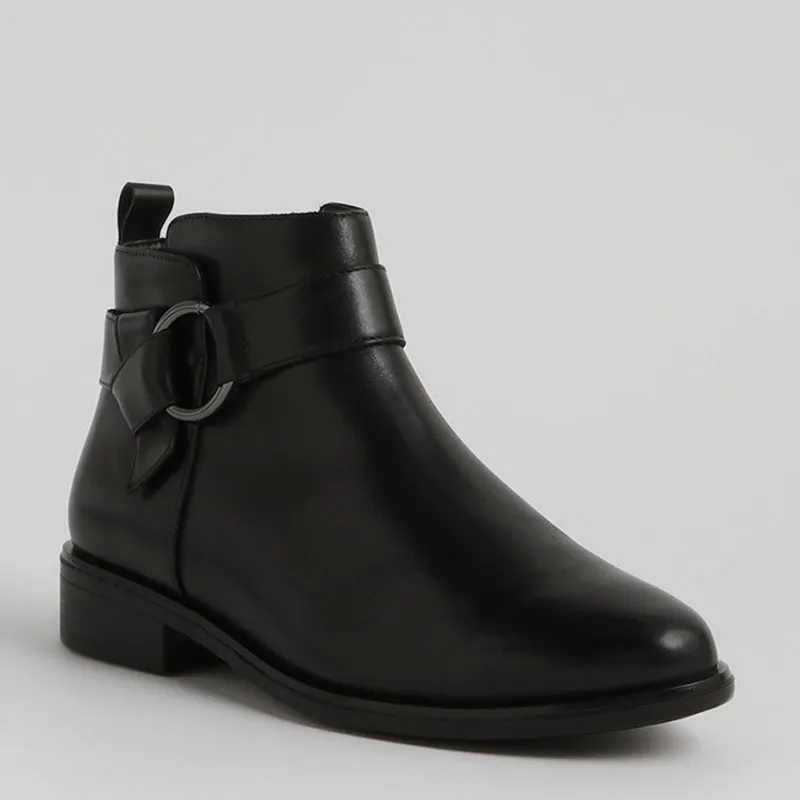 SIMONTE XF - BLACK LEATHER ANKLE BOOTS