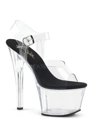 SKY-308 Platform Sandal  | Black Vinyl
