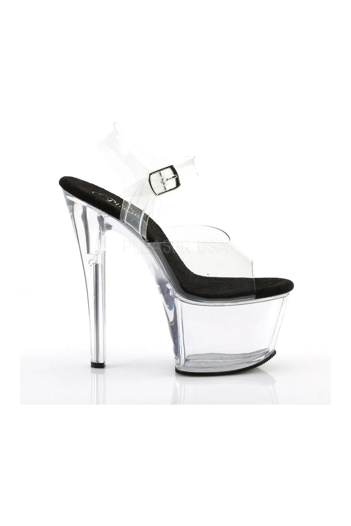 SKY-308 Platform Sandal  | Black Vinyl
