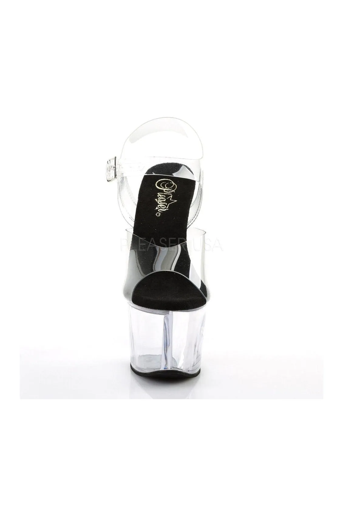 SKY-308 Platform Sandal  | Black Vinyl