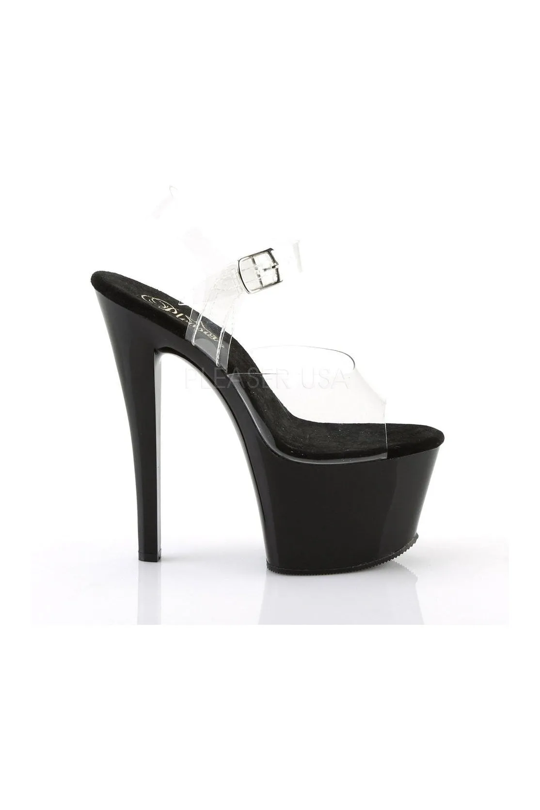 SKY-308 Platform Sandal  | Black Vinyl