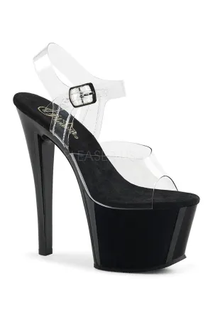 SKY-308 Platform Sandal  | Black Vinyl