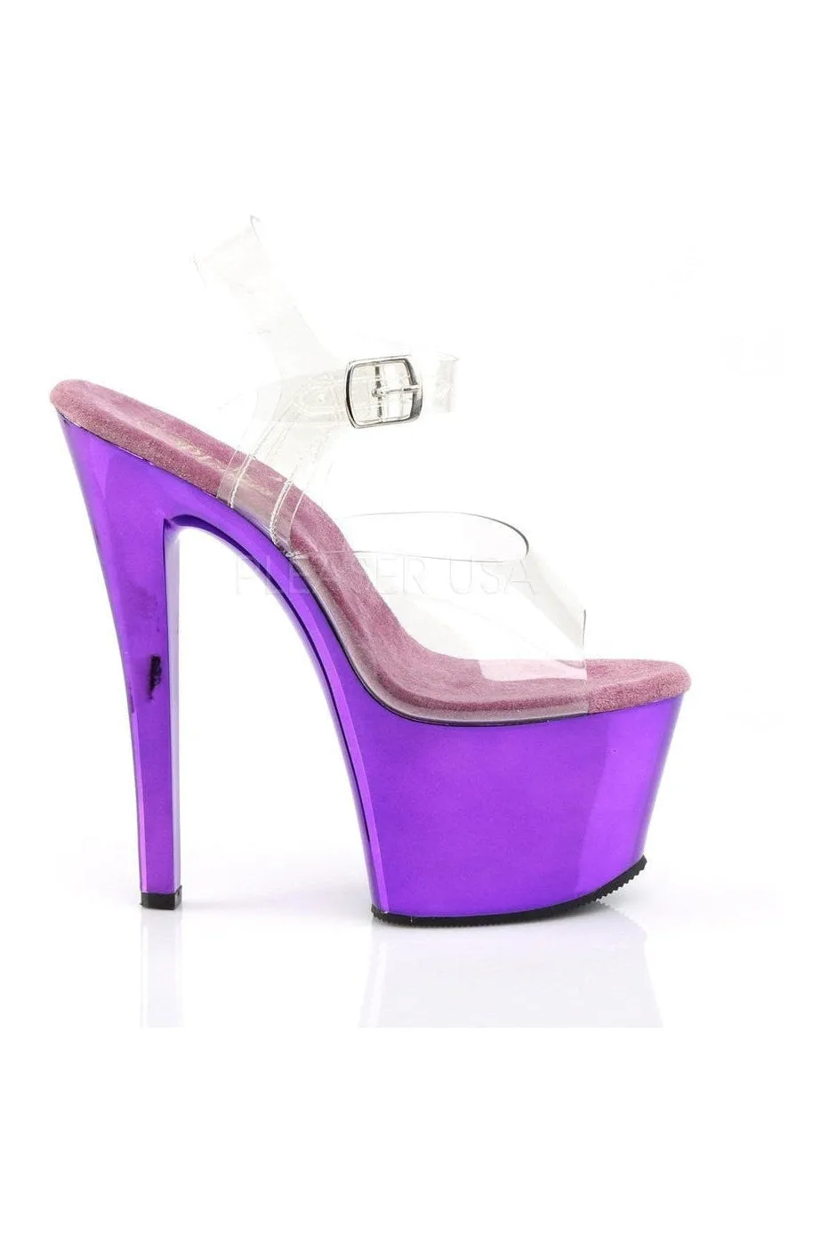 SKY-308 Platform Sandal  | Clear Vinyl
