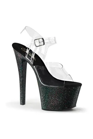SKY-308MG Platform Sandal  | Black Vinyl